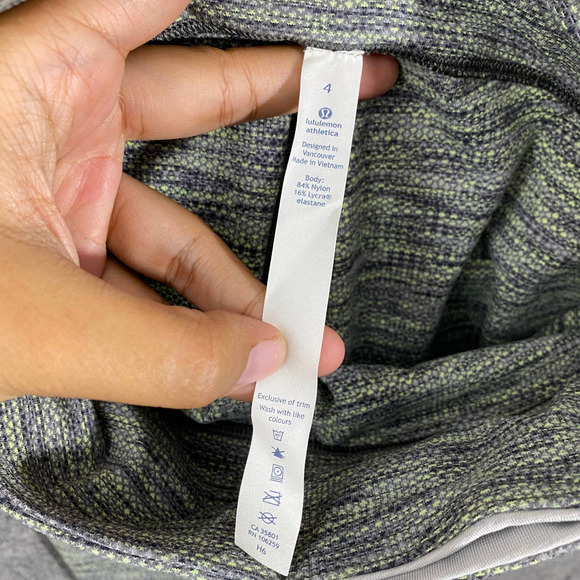 Lululemon Wunder Under Crop Leggings 4 Green Space Dye Mid Rise Knit - Picture 8 of 13